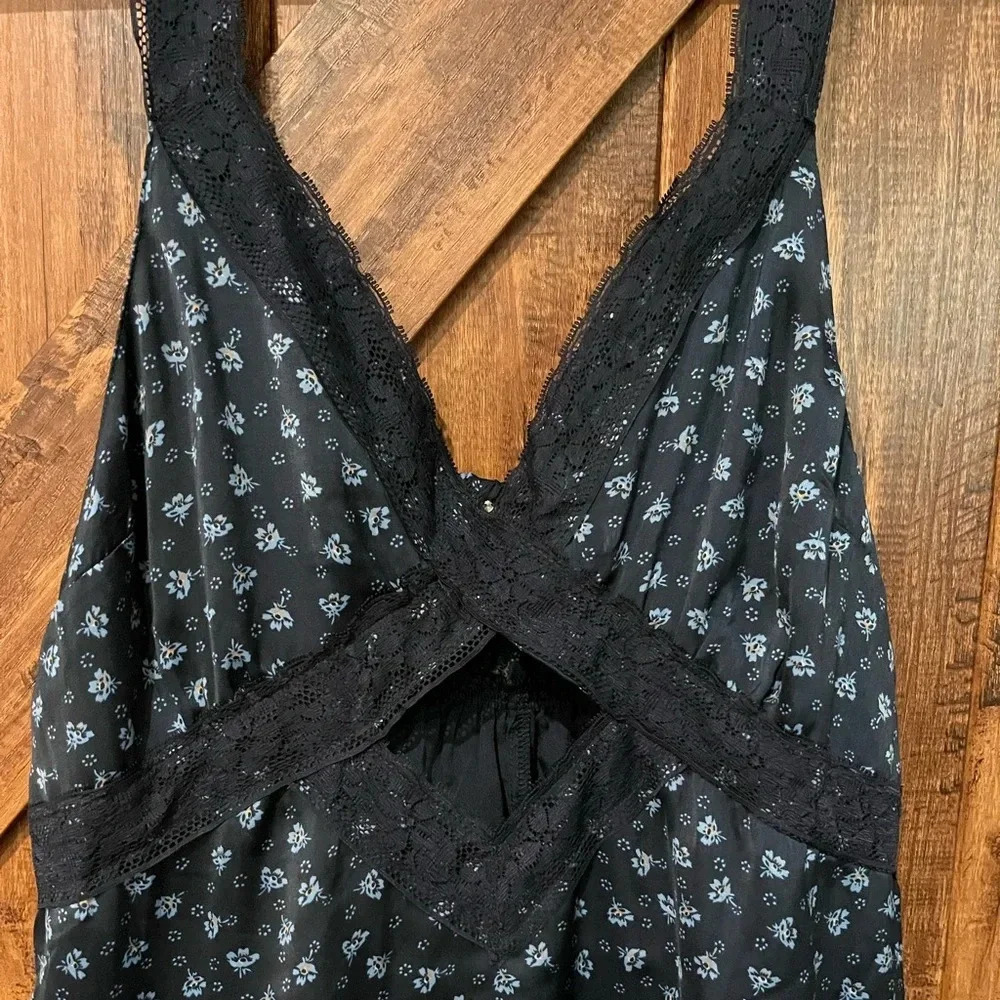 American Eagle Outfitters Womens large‎ blue and lace tank top mini dress - Picture 2 of 4